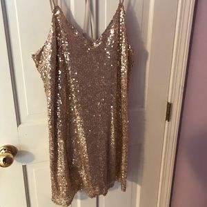 Gold Sequined Dress - Large
